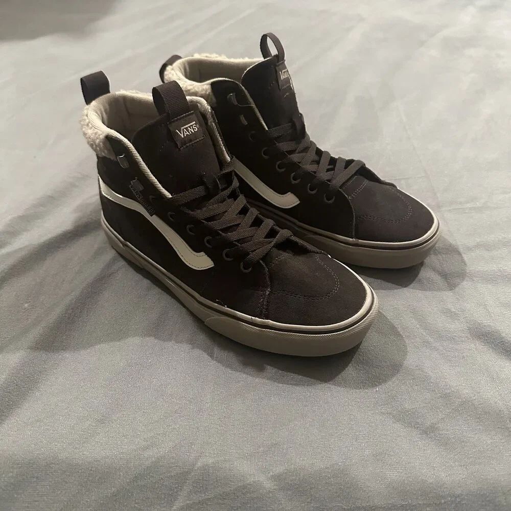 Vans Filmore Suede Sherpa Hi Sneakers Chocolate Brown Womens 10 Faux Fur